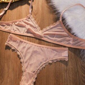 🌟 Lace Sheer Wireless Bra & Thong Panty Set 🌟